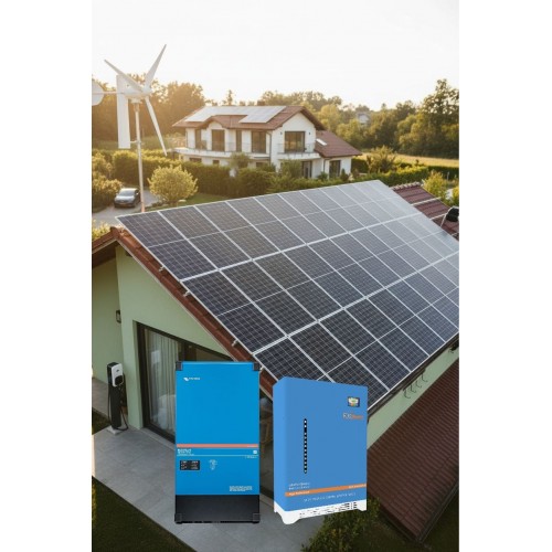 Sistem fotovoltaic monofazic Hibrid 10kWp Victron Energy stocare 15kwh productie 50kW/zi